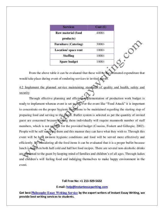 sample report on food and beverage operations management