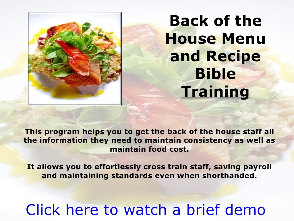 Food And Beverage Training Program Demos