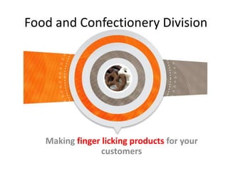 Food and Confectionery Division

Making finger licking products for your
customers

 
