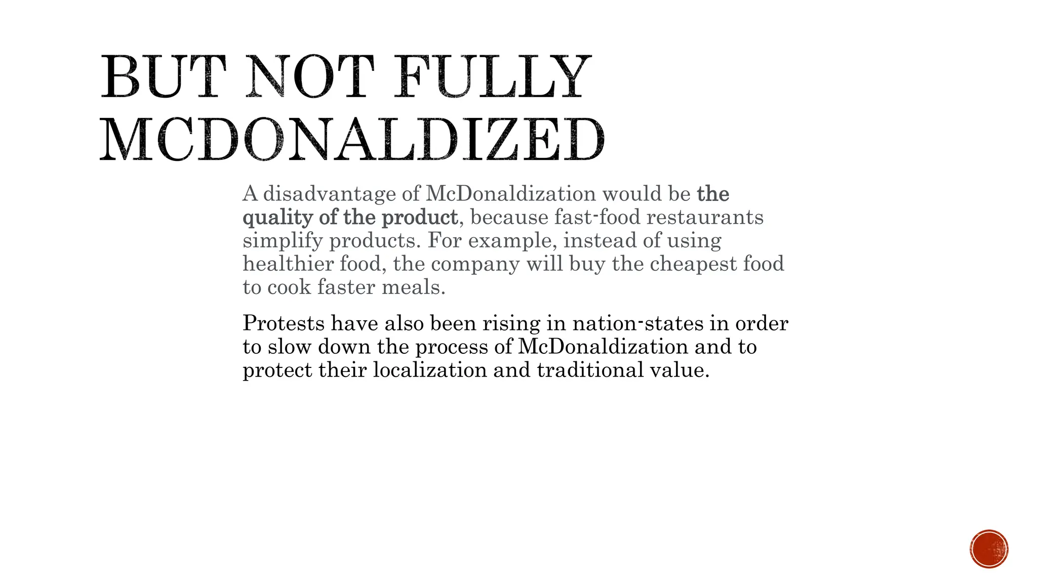 food and health in the age of mcdonaldization | PPT