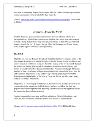 Food and literature | PDF
