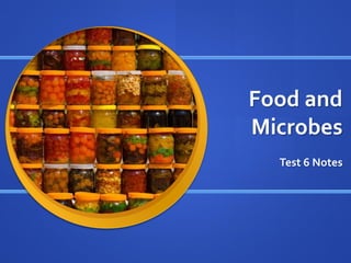 Food and
Microbes
Test 6 Notes

 
