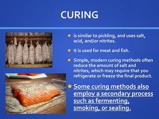preservation curing preserve preserving cure fermenting exams