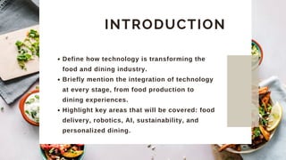 The Future of Dining: Innovations in Food and Technology | PDF