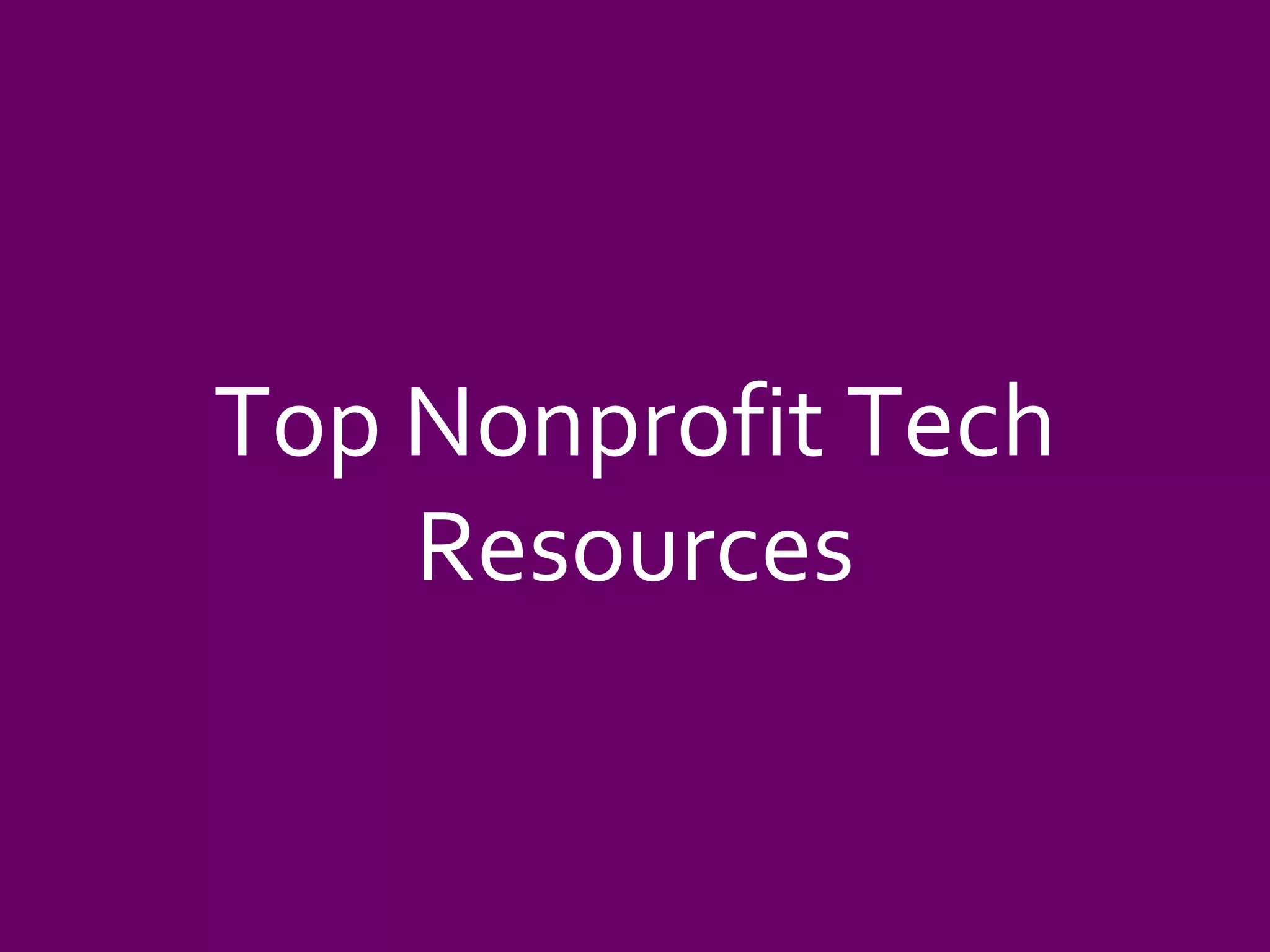 Top Nonprofit Tech Resources 