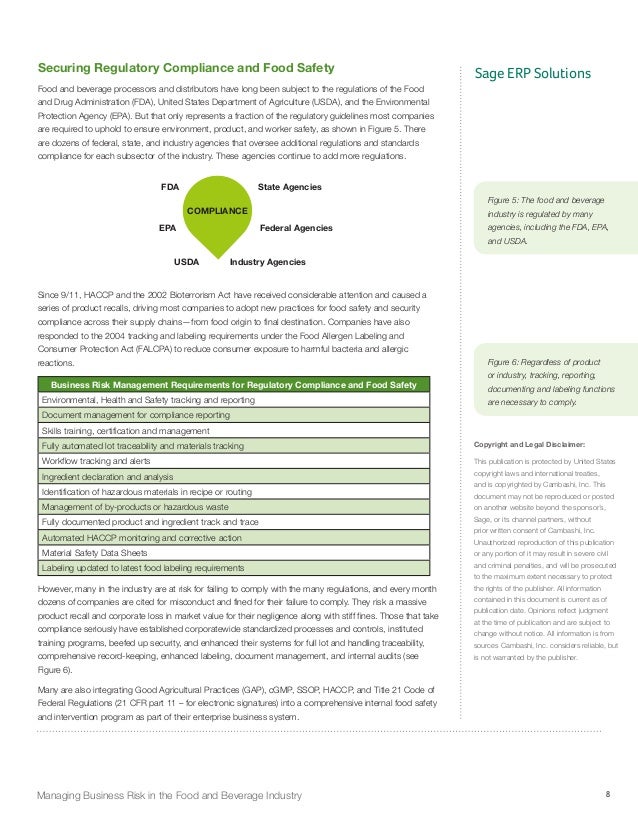 Managing Business Risk in the Food and Beverage Industry