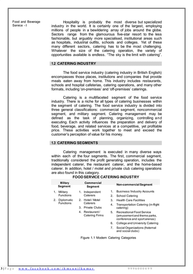 Food Beverage Service Basic notes PDF