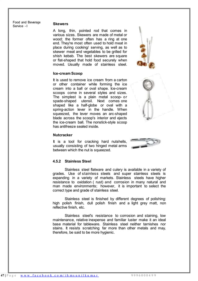 Food Beverage Service Basic notes PDF