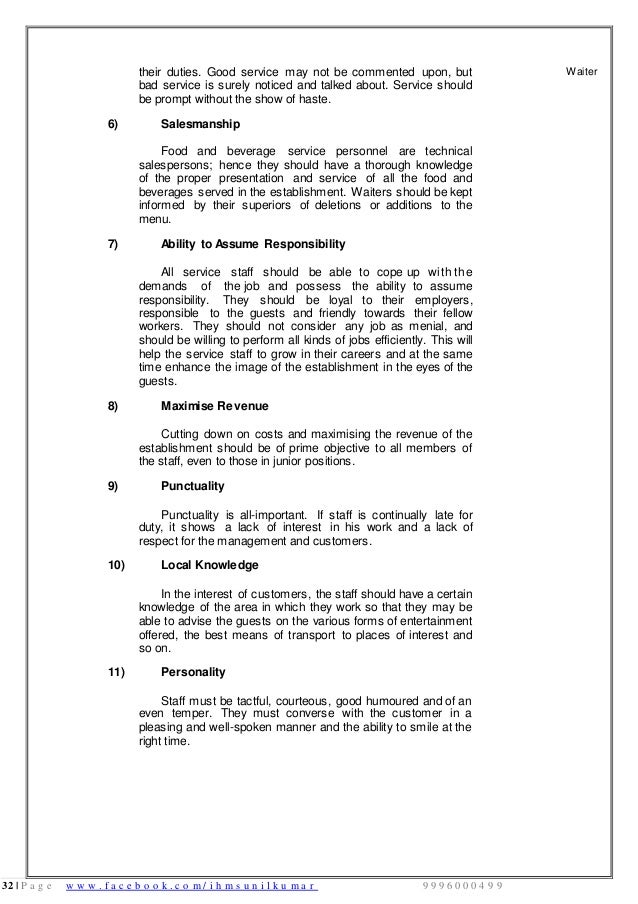 Food Beverage Service Basic notes