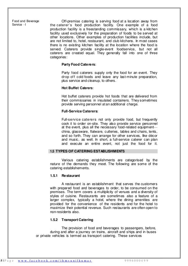 Food Beverage Service Basic notes