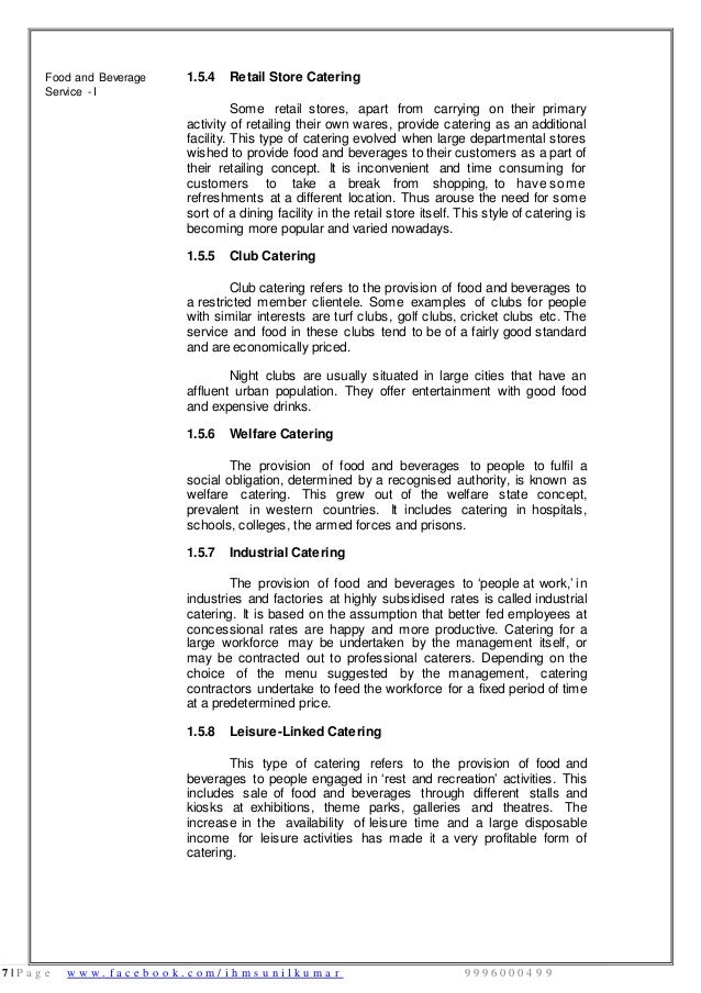 Food Beverage Service Basic notes