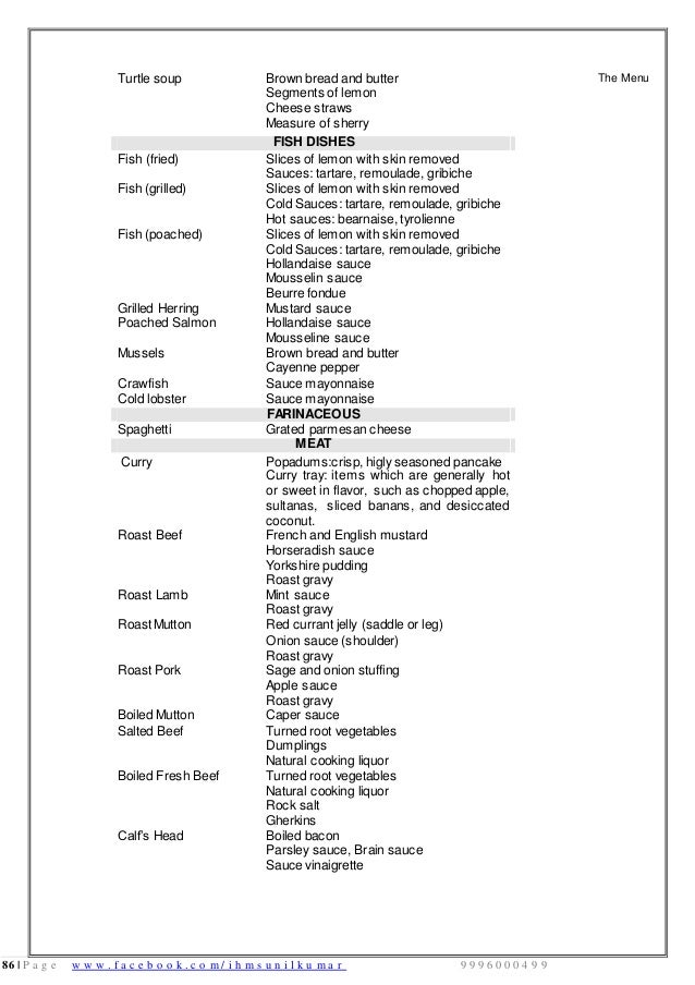 Food Beverage Service Basic notes