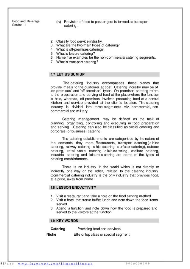 Food Beverage Service Basic notes