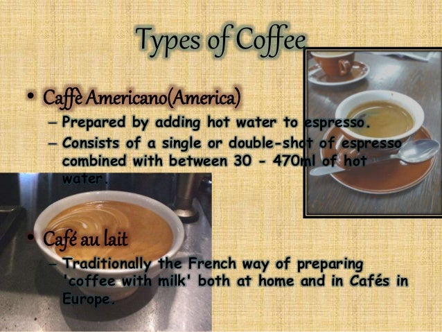 kinds of coffee