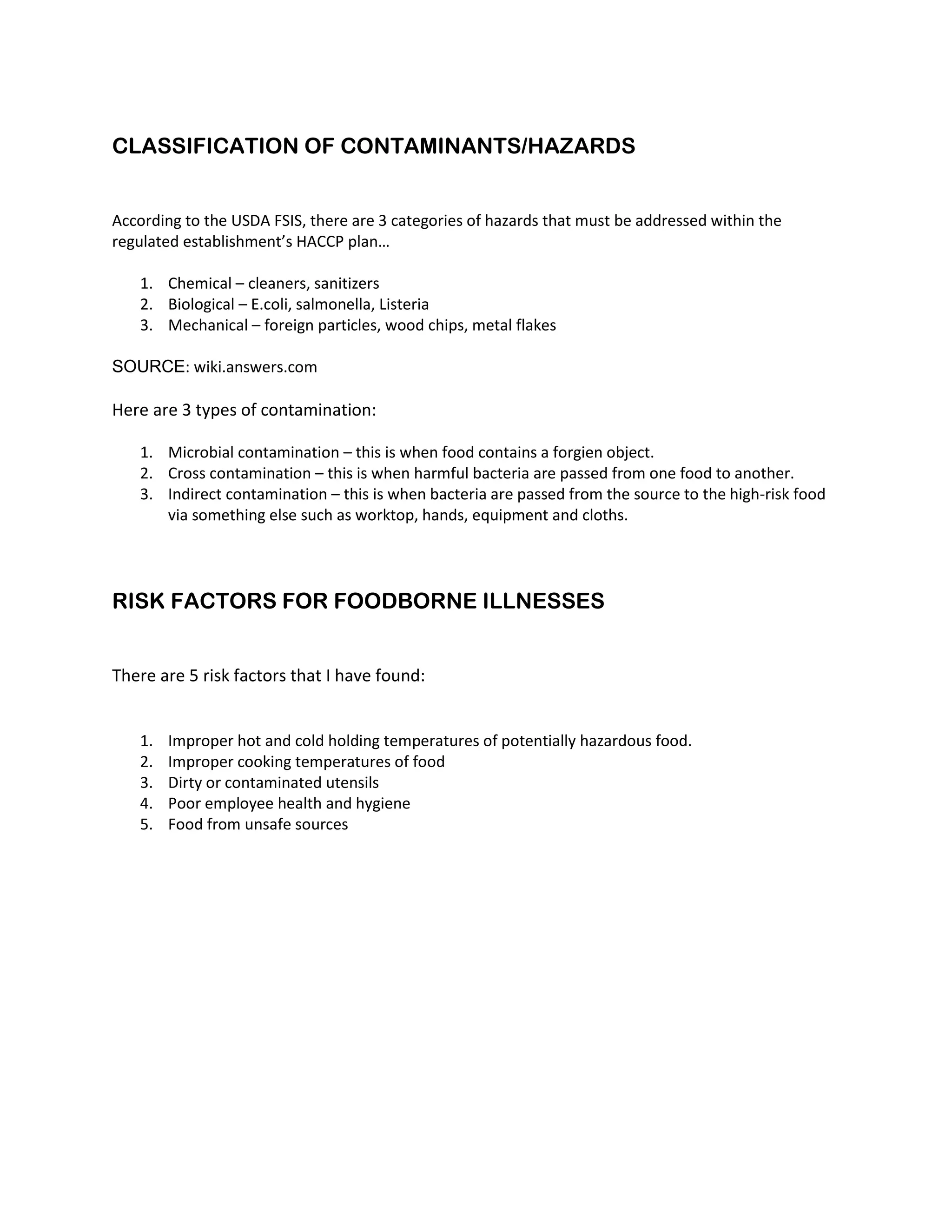 Foodborne illness DOCX Infectious Diseases Diseases and Conditions