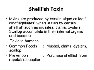 Shellish Toxin Foodborne illnesses caused by | PPT