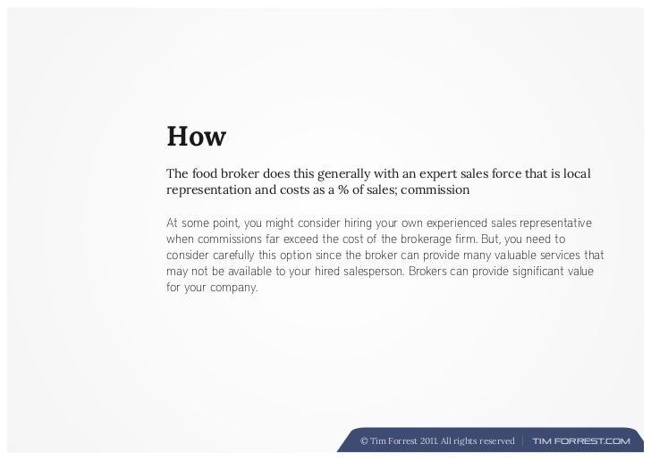 Food Broker Overview