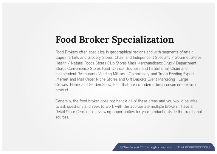 Food Broker Overview