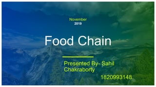 November
2019
Food Chain
Presented By- Sahil
Chakraborty
1820993148
 