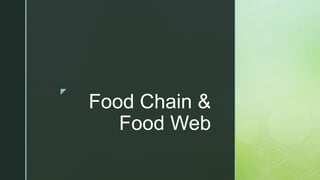 z
Food Chain &
Food Web
 