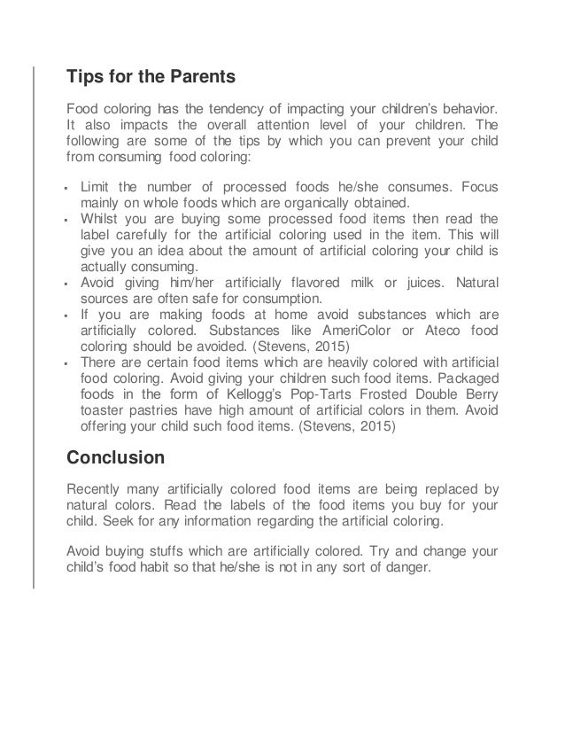 Food coloring and dyes in your kids diet