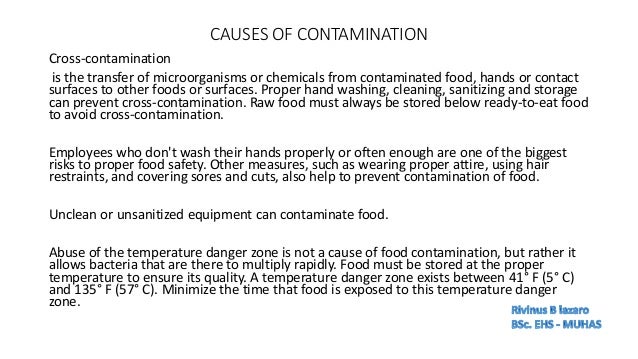 Food safety and Hygiene Food contamination