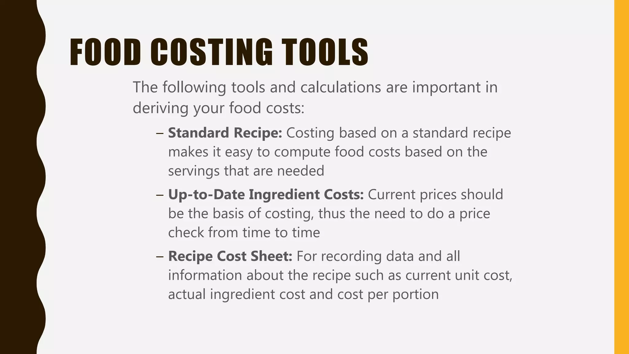 Food costing PPT
