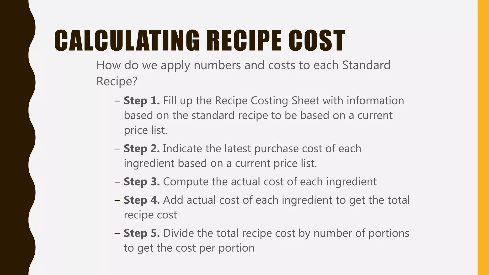 Food costing PPT