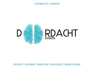 10 DECEMBER 2012 | AMSTERDAM




DIEDE KOLFF | JULIA BREUER | NADINE KLITSIE | MICAH CARLISLE | MARGARITA ZHAROVA
 