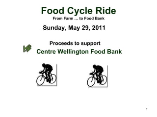 Food Cycle Ride From Farm … to Food Bank ,[object Object],[object Object],[object Object]