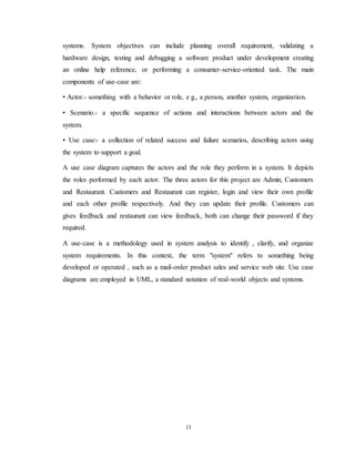 Food delivery application report