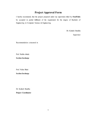 Food delivery application report