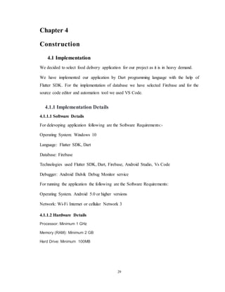 Food delivery application report