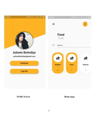Food delivery application report