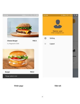 Food delivery application report