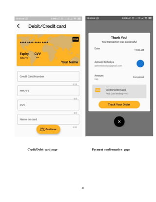 Food delivery application report