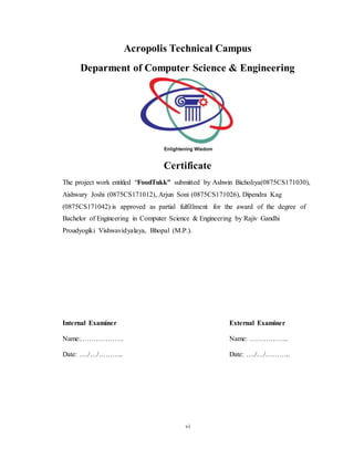 Food delivery application report