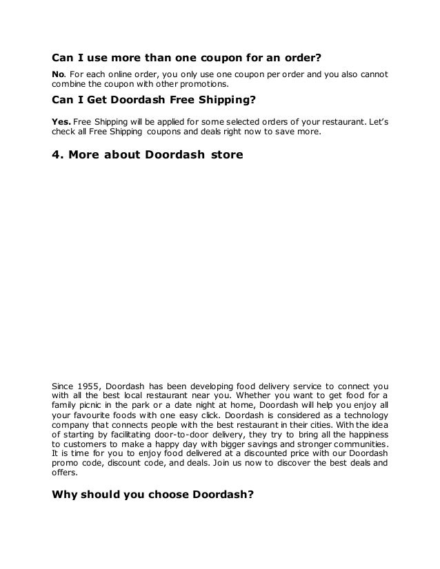 Food delivery with doordash promo code for less