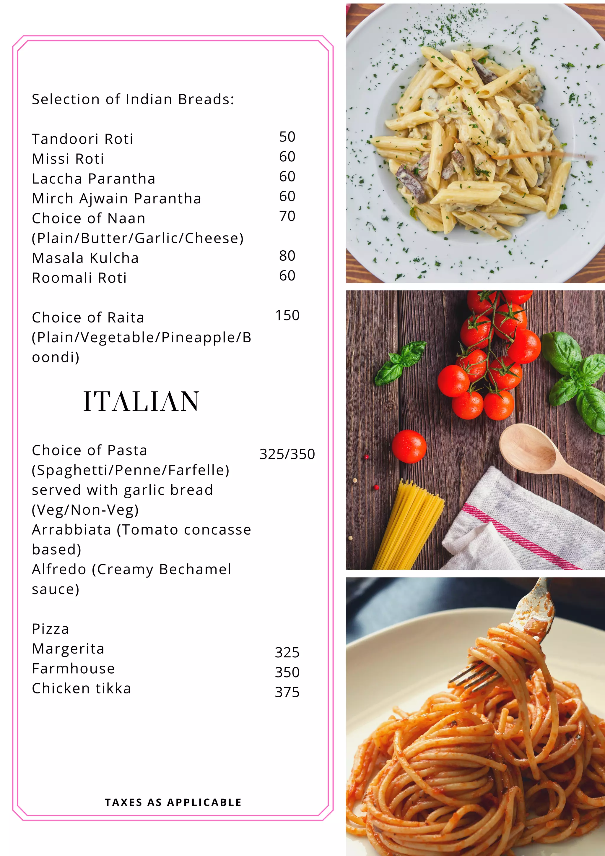 In-Room Dining Menu (Contactless) | PDF
