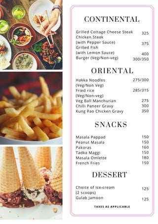 In-Room Dining Menu (Contactless)