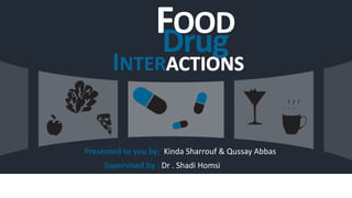 INTER
Presented to you by: Kinda Sharrouf & Qussay Abbas
Drug
FOOD
Supervised by : Dr . Shadi Homsi
 