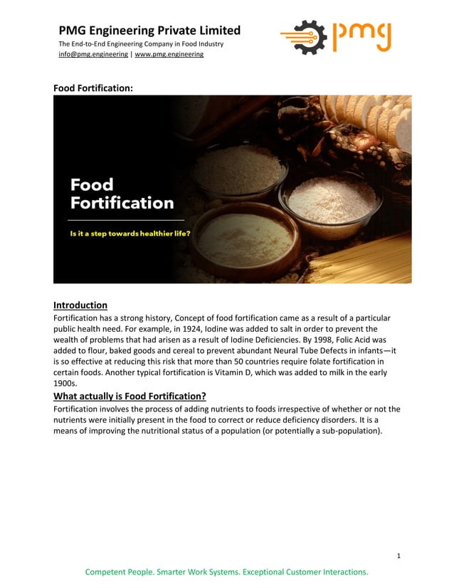 Food fortification Introduction, What is Fortification, Fortification vs Enrichment, Selection
