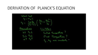 DERIVATION OF PLANCK’S EQUATION
 