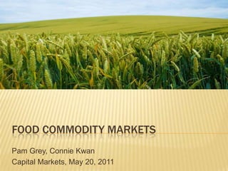 FOOD COMMODITY MARKETS
Pam Grey, Connie Kwan
Capital Markets, May 20, 2011
 
