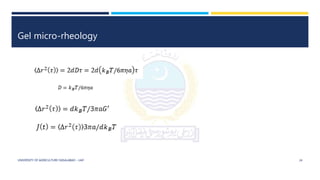 Gel micro-rheology
UNIVERSITY OF AGRICULTURE FAISALABAD – UAF 24
 