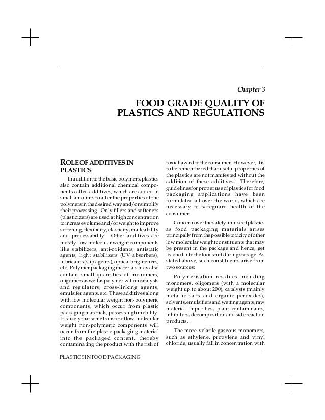 Food grade packaging regulations