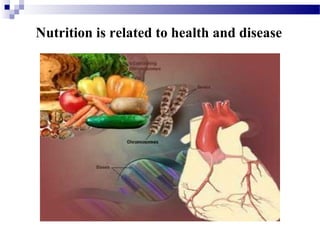 Nutrition is related to health and disease
 