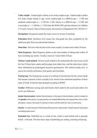 Food habits & nutritional status of adolescent girls in rural area of ...