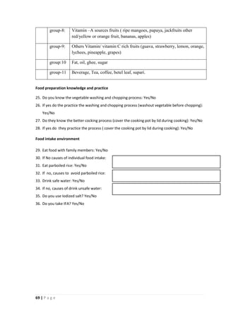 Food habits & nutritional status of adolescent girls in rural area of ...
