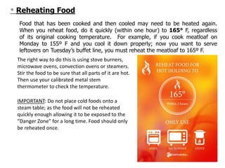 Reheating Process Food handling and safety manual ppt | PPTX